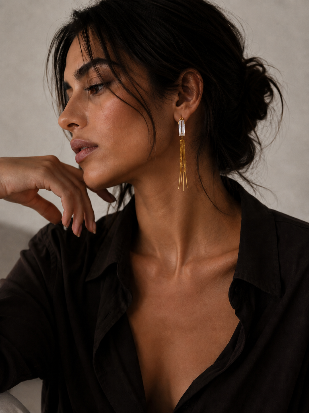 Orecchini zircone pendente