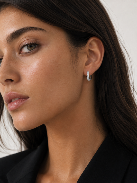 Orecchini quadrato strass
